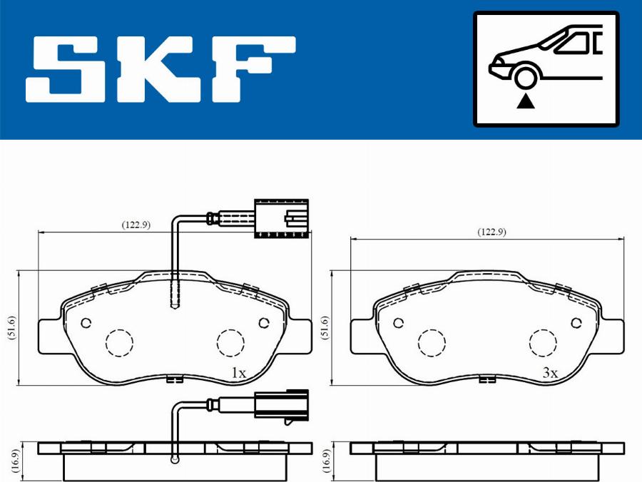 SKF VKBP 80313 E - Kit pastiglie freno, Freno a disco autozon.pro