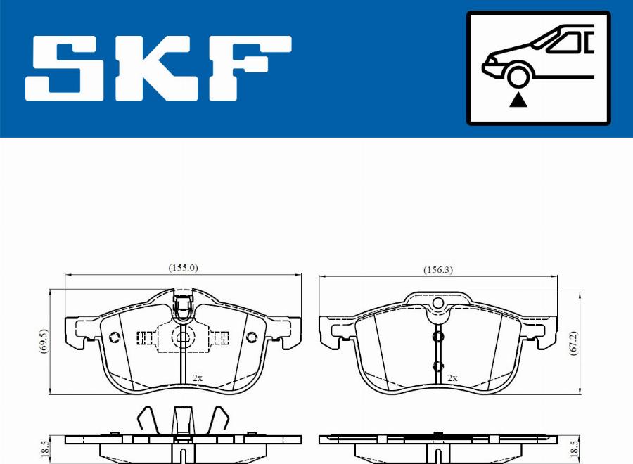 SKF VKBP 80385 - Kit pastiglie freno, Freno a disco autozon.pro