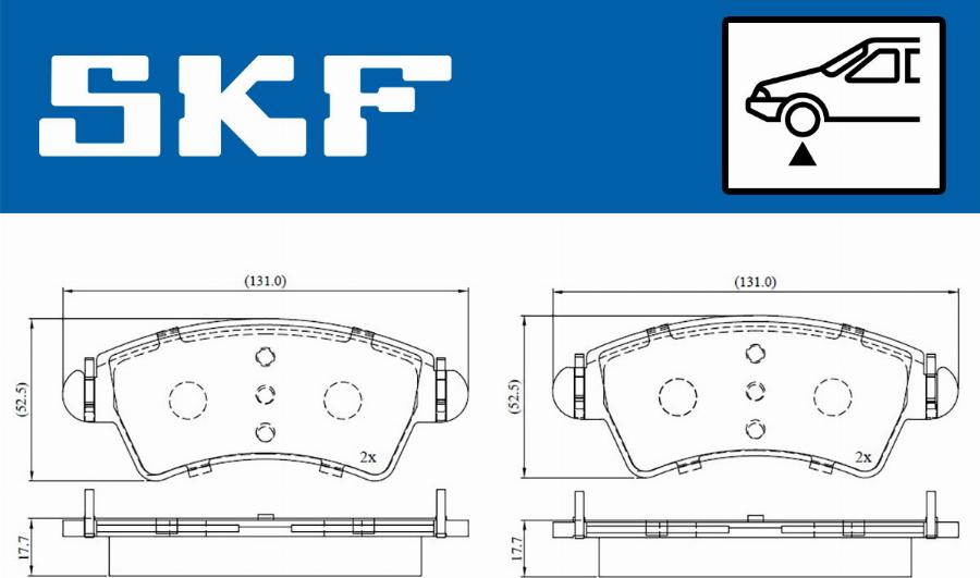 SKF VKBP 80380 - Kit pastiglie freno, Freno a disco autozon.pro