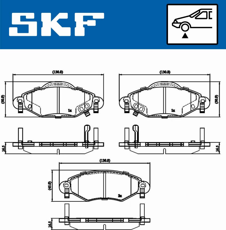 SKF VKBP 80383 A - Kit pastiglie freno, Freno a disco autozon.pro