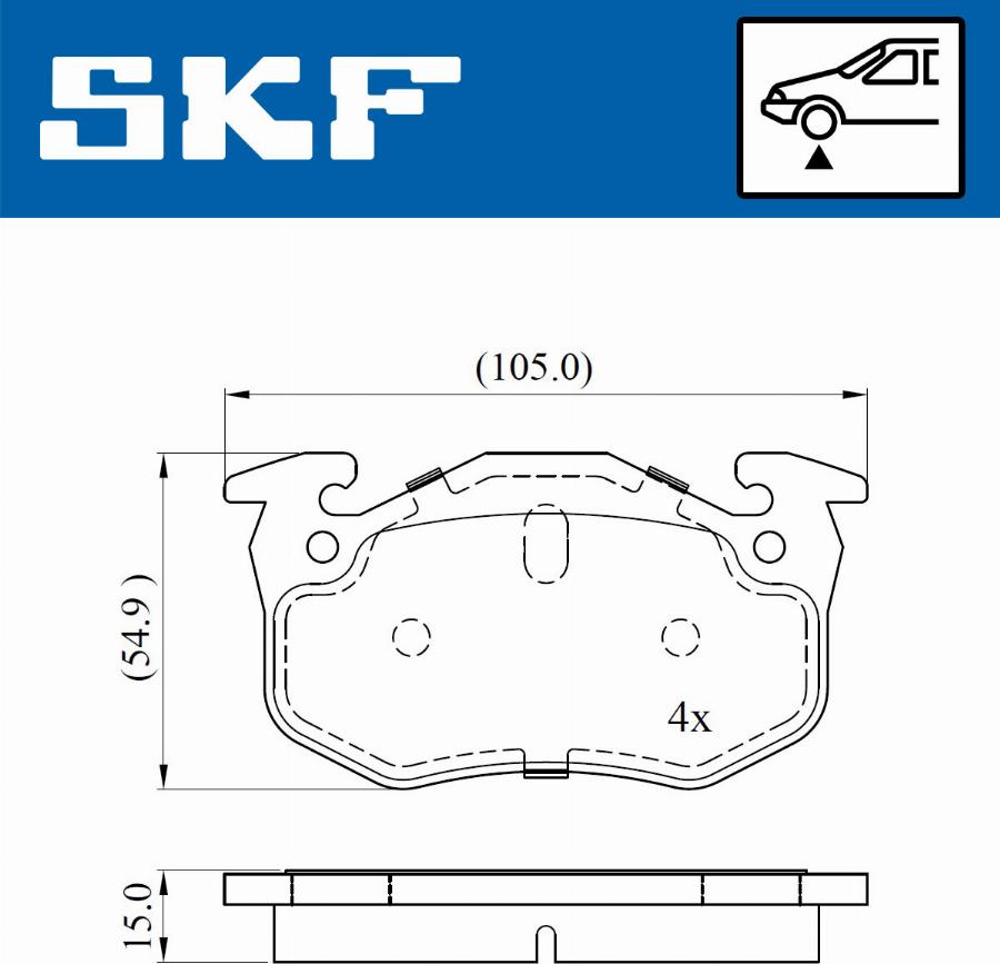 SKF VKBP 80387 E - Kit pastiglie freno, Freno a disco autozon.pro