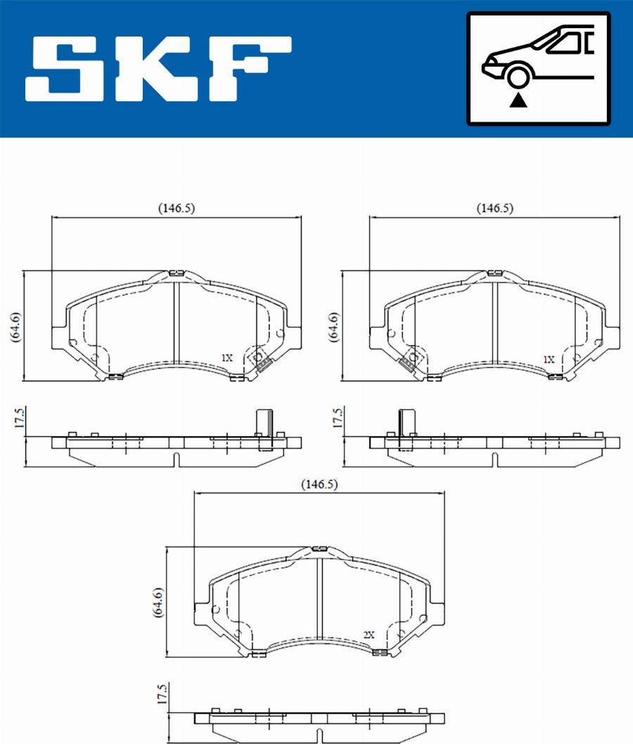 SKF VKBP 80334 A - Kit pastiglie freno, Freno a disco autozon.pro