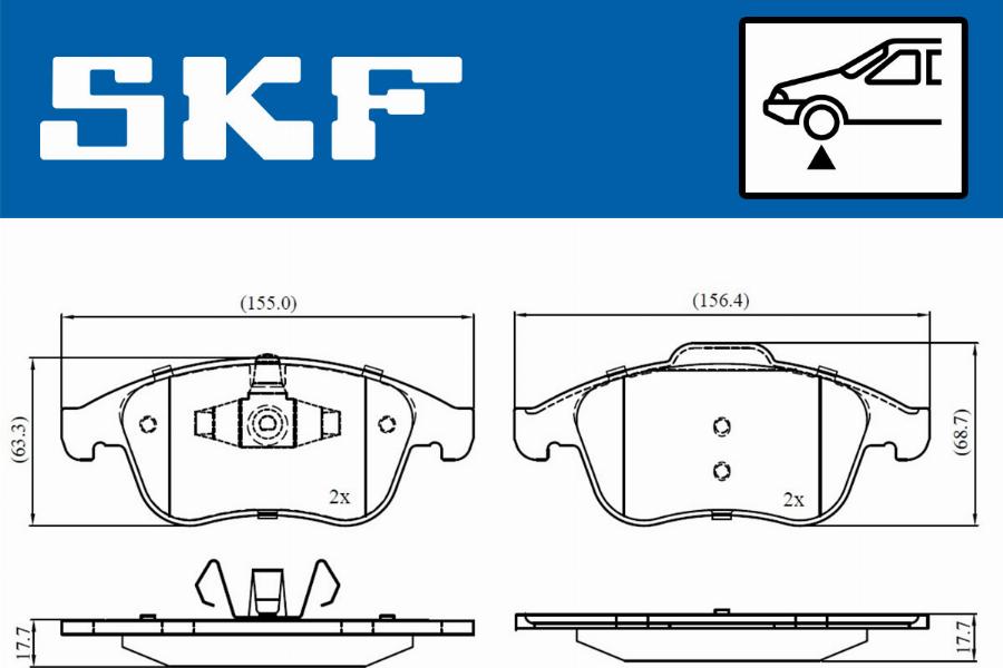 SKF VKBP 80336 - Kit pastiglie freno, Freno a disco autozon.pro