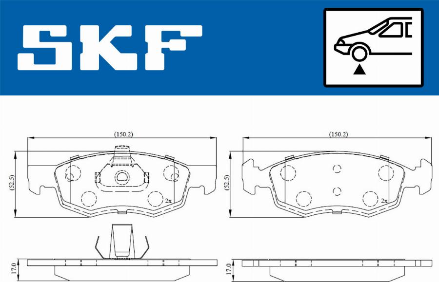 SKF VKBP 80294 - Kit pastiglie freno, Freno a disco autozon.pro