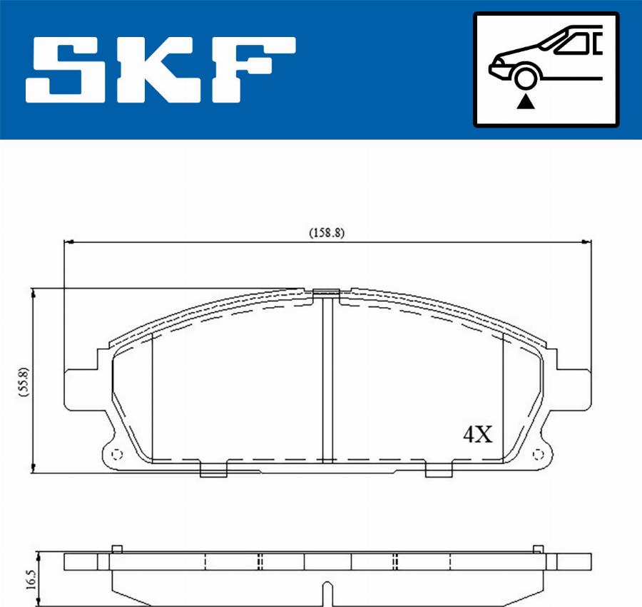 SKF VKBP 80296 - Kit pastiglie freno, Freno a disco autozon.pro