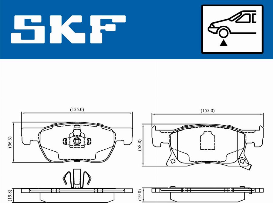 SKF VKBP 80291 A - Kit pastiglie freno, Freno a disco autozon.pro