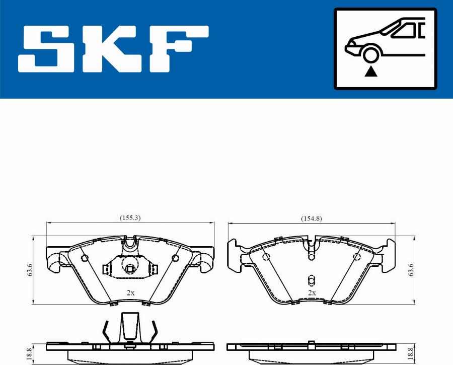 SKF VKBP 80246 - Kit pastiglie freno, Freno a disco autozon.pro