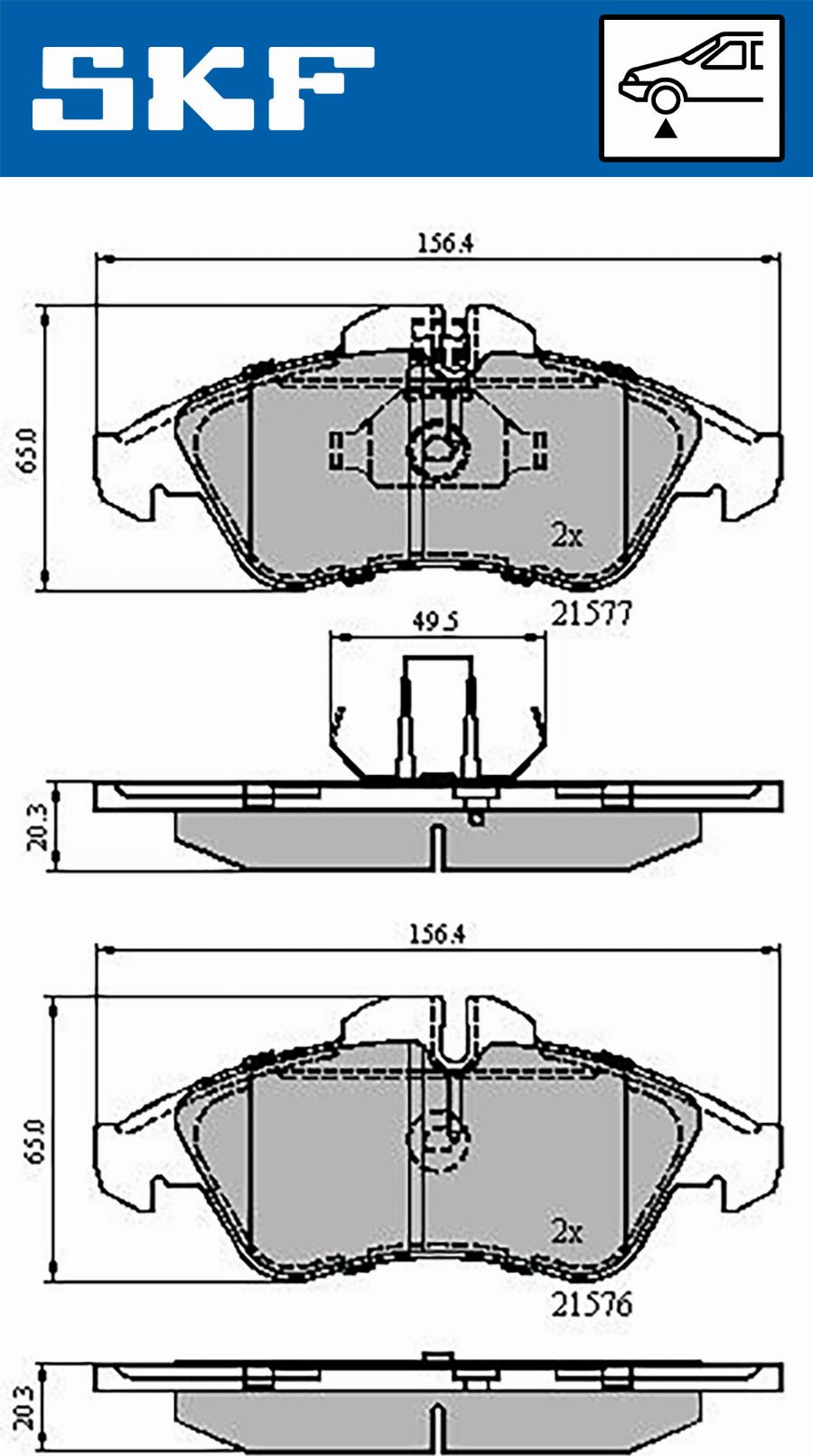 SKF VKBP 80254 - Kit pastiglie freno, Freno a disco autozon.pro