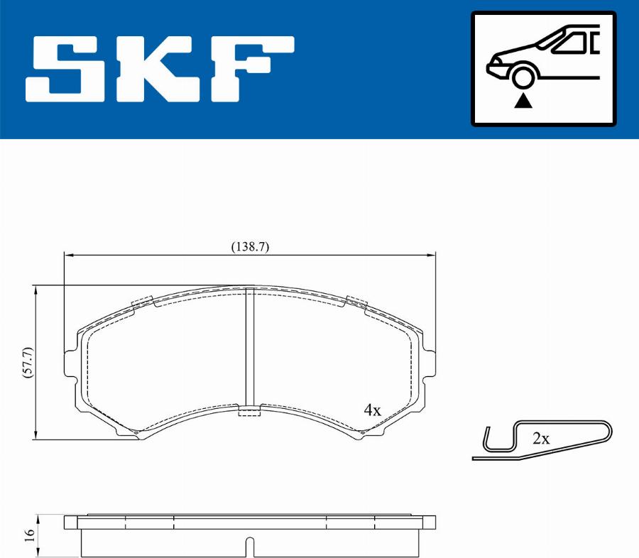 SKF VKBP 80252 A - Kit pastiglie freno, Freno a disco autozon.pro