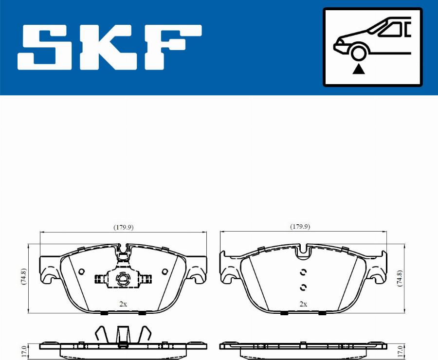 SKF VKBP 80269 E - Kit pastiglie freno, Freno a disco autozon.pro