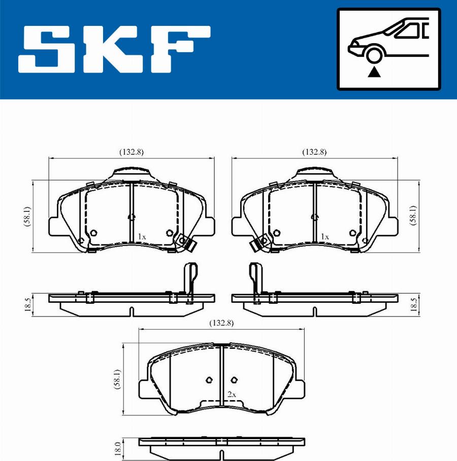 SKF VKBP 80268 A - Kit pastiglie freno, Freno a disco autozon.pro