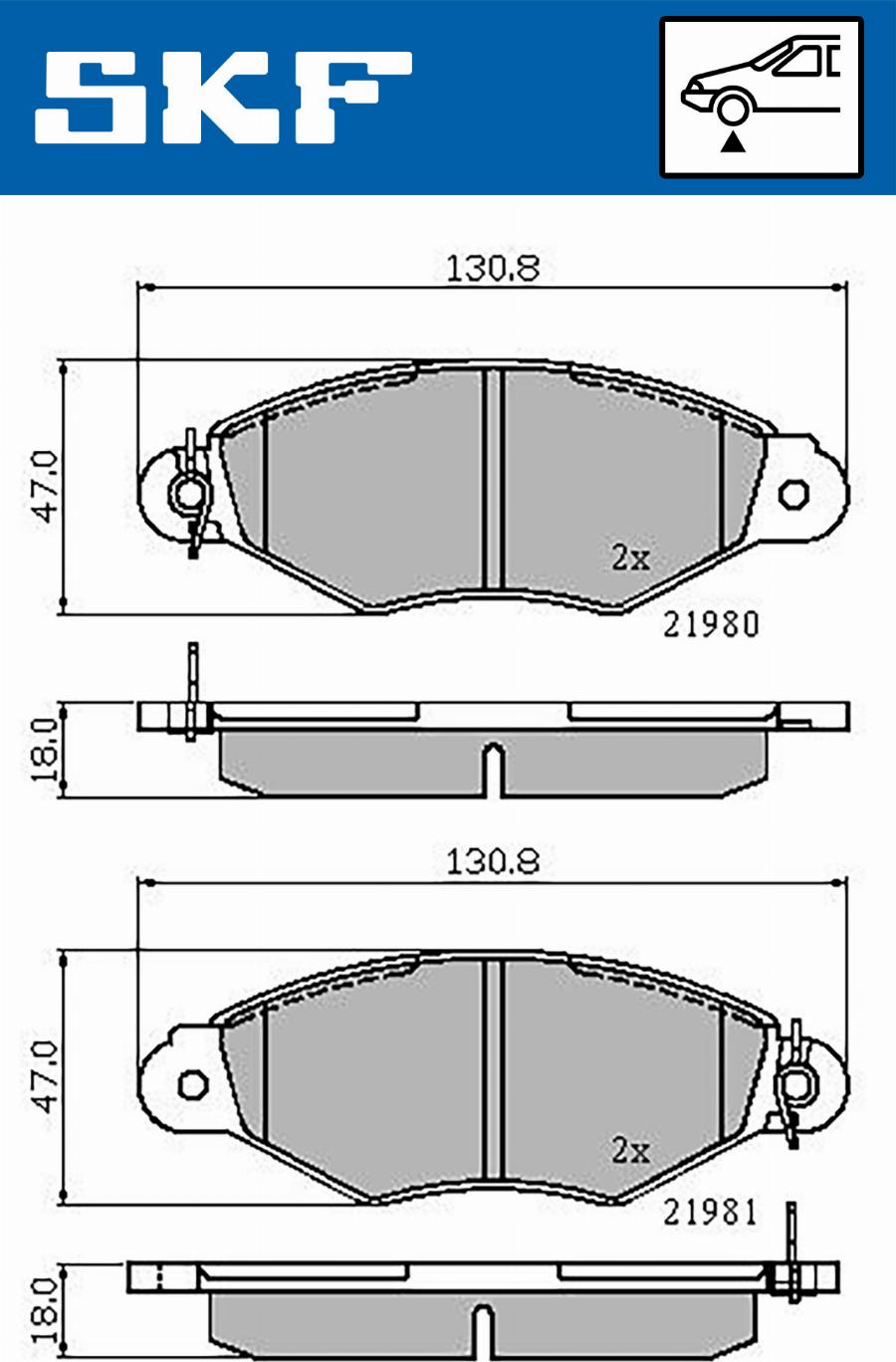 SKF VKBP 80212 - Kit pastiglie freno, Freno a disco autozon.pro