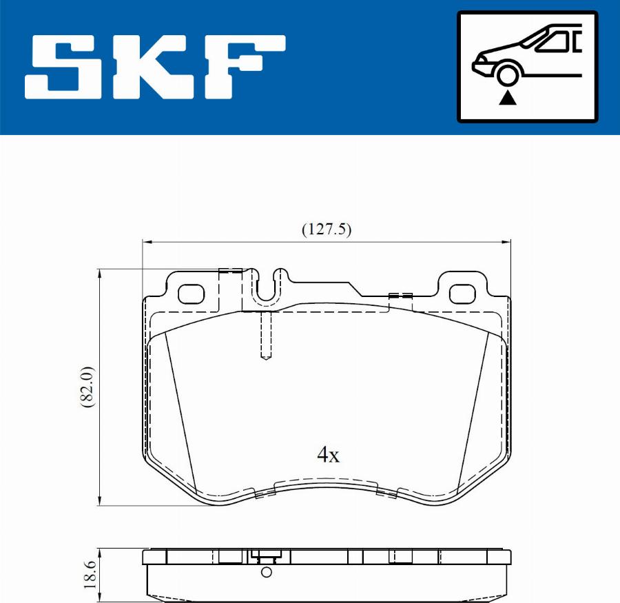 SKF VKBP 80287 - Kit pastiglie freno, Freno a disco autozon.pro