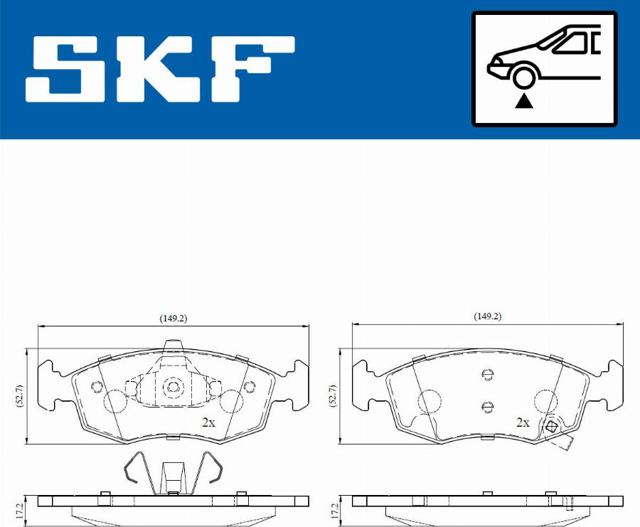 SKF VKBP 80236 A - Kit pastiglie freno, Freno a disco autozon.pro