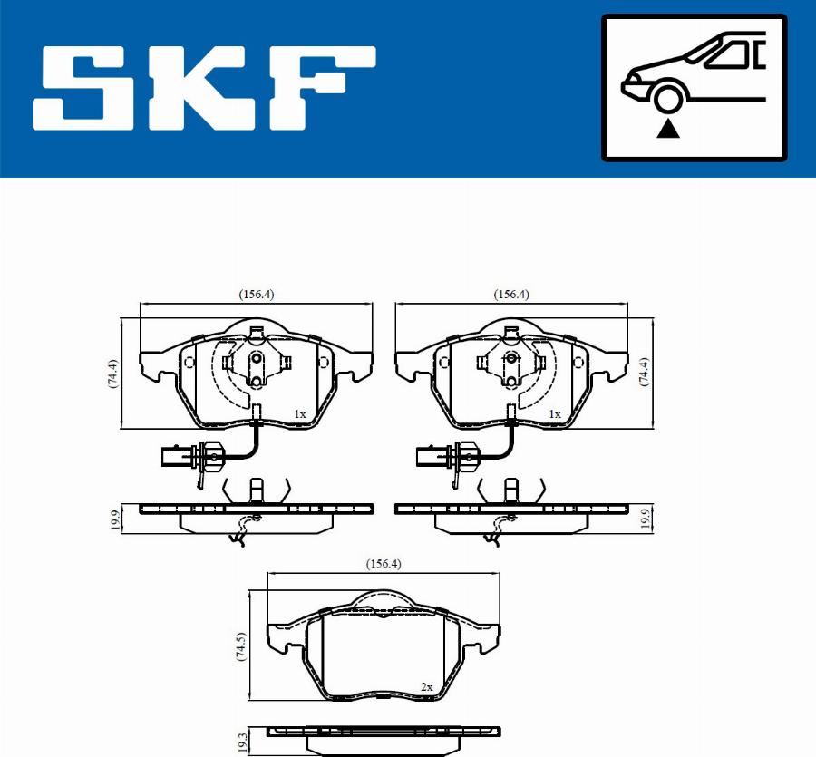 SKF VKBP 80749 E - Kit pastiglie freno, Freno a disco autozon.pro