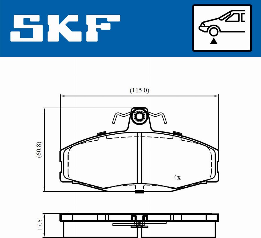 SKF VKBP 80745 - Kit pastiglie freno, Freno a disco autozon.pro