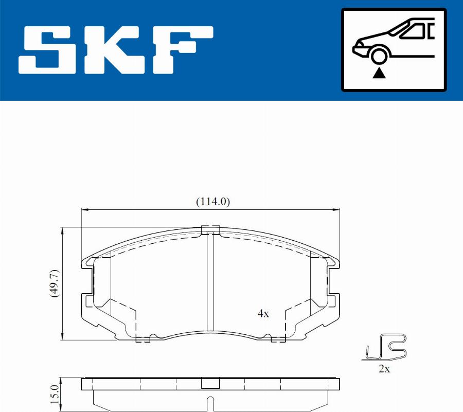 SKF VKBP 80715 A - Kit pastiglie freno, Freno a disco autozon.pro