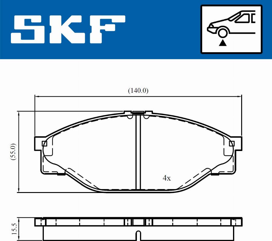 SKF VKBP 80716 - Kit pastiglie freno, Freno a disco autozon.pro