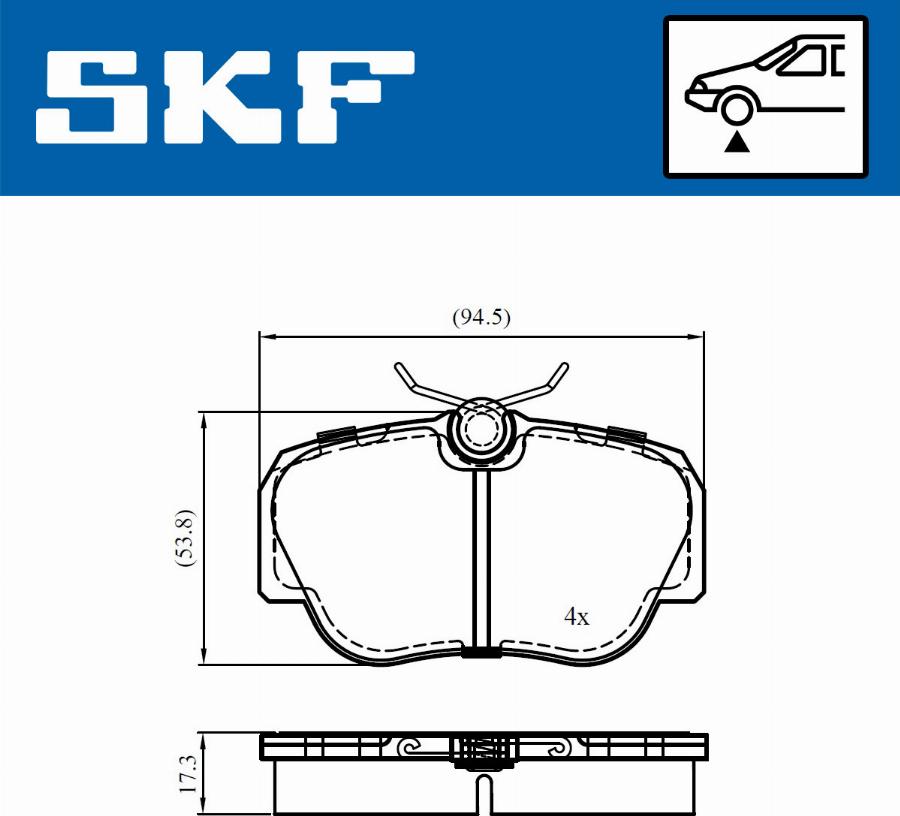 SKF VKBP 80713 - Kit pastiglie freno, Freno a disco autozon.pro