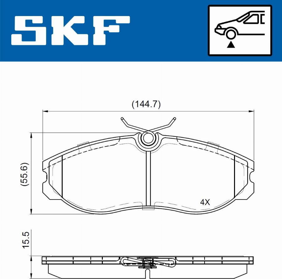 SKF VKBP 80717 - Kit pastiglie freno, Freno a disco autozon.pro