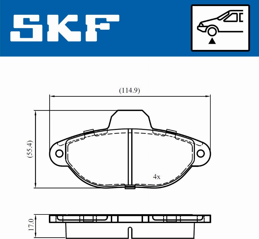 SKF VKBP 80720 - Kit pastiglie freno, Freno a disco autozon.pro