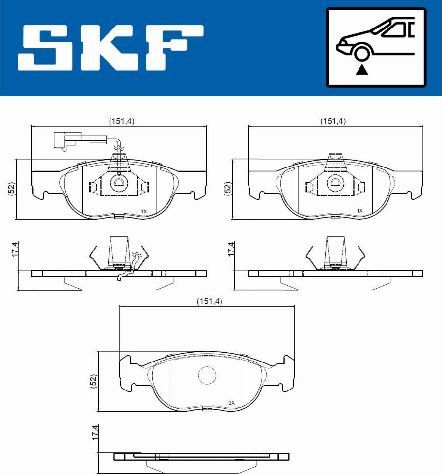 SKF VKBP 80777 E - Kit pastiglie freno, Freno a disco autozon.pro