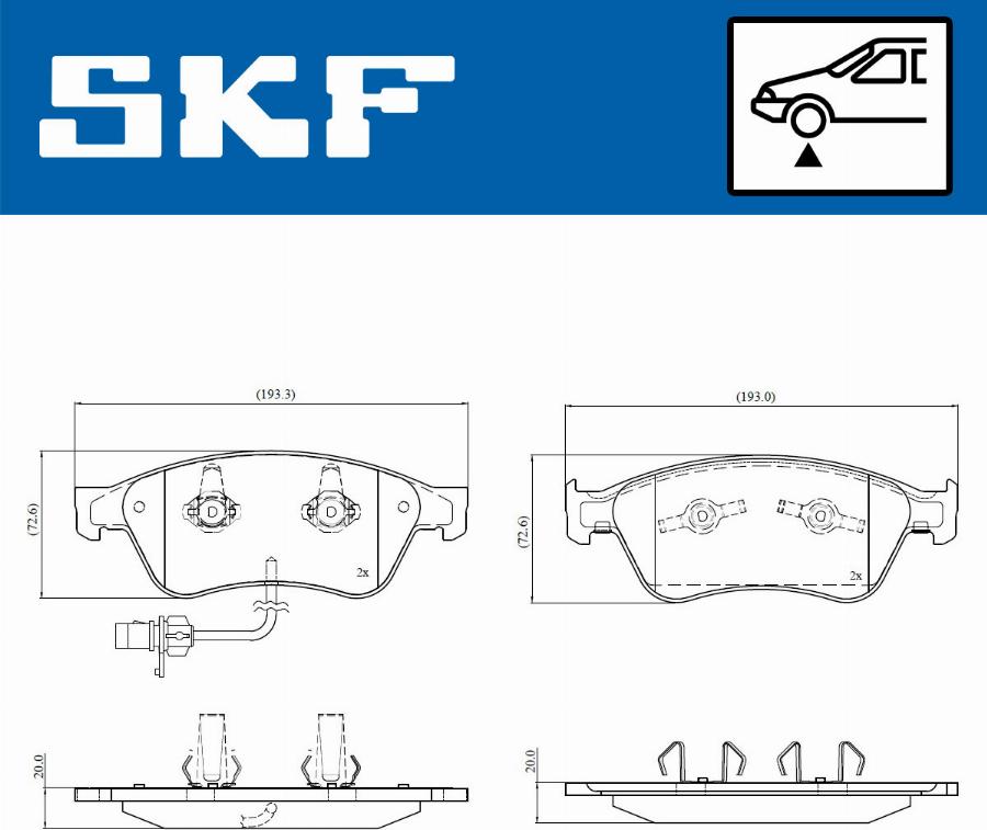 SKF VKBP 81045 E - Kit pastiglie freno, Freno a disco autozon.pro