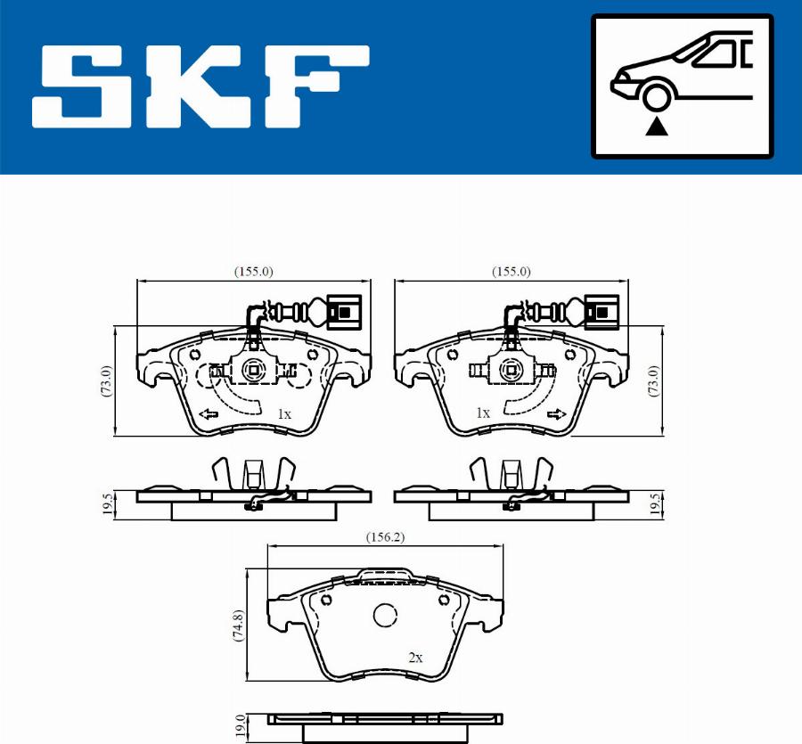 SKF VKBP 81040 E - Kit pastiglie freno, Freno a disco autozon.pro