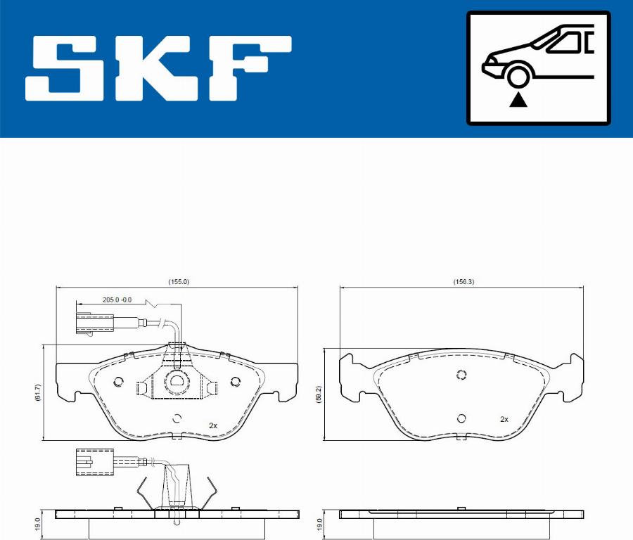 SKF VKBP 81050 E - Kit pastiglie freno, Freno a disco autozon.pro