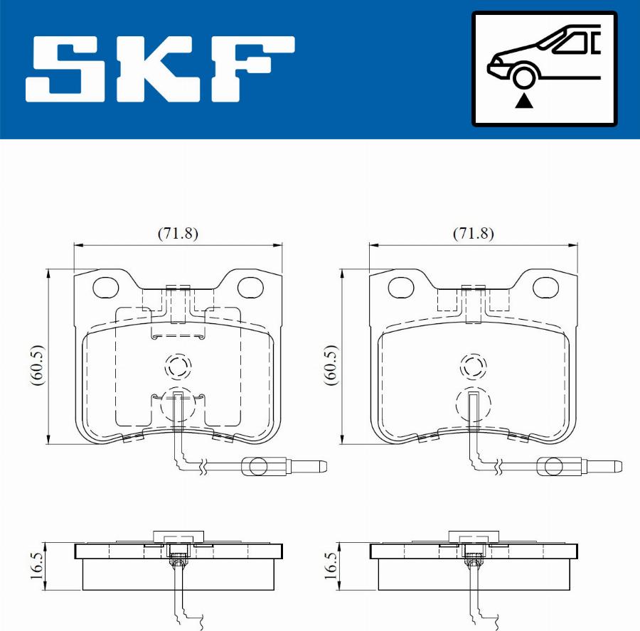 SKF VKBP 81052 E - Kit pastiglie freno, Freno a disco autozon.pro