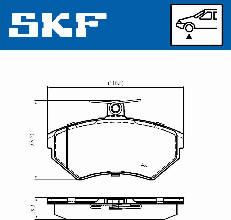 SKF VKBP 81011 - Kit pastiglie freno, Freno a disco autozon.pro