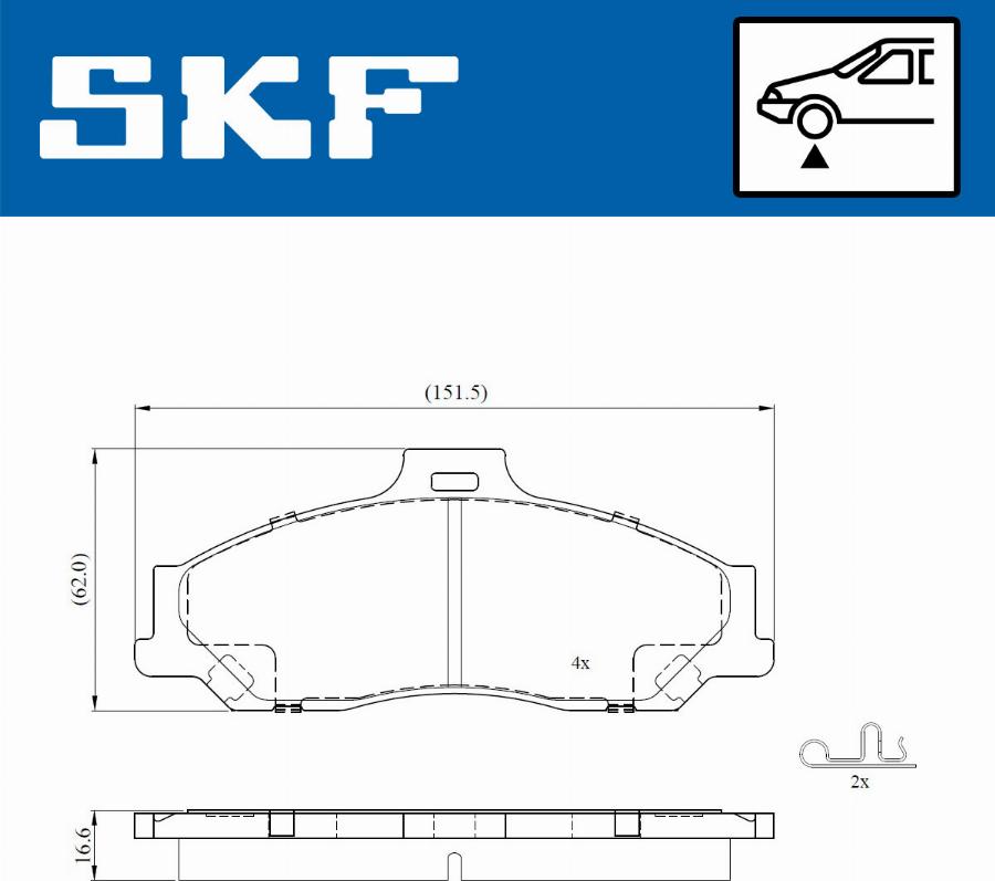 SKF VKBP 81084 A - Kit pastiglie freno, Freno a disco autozon.pro