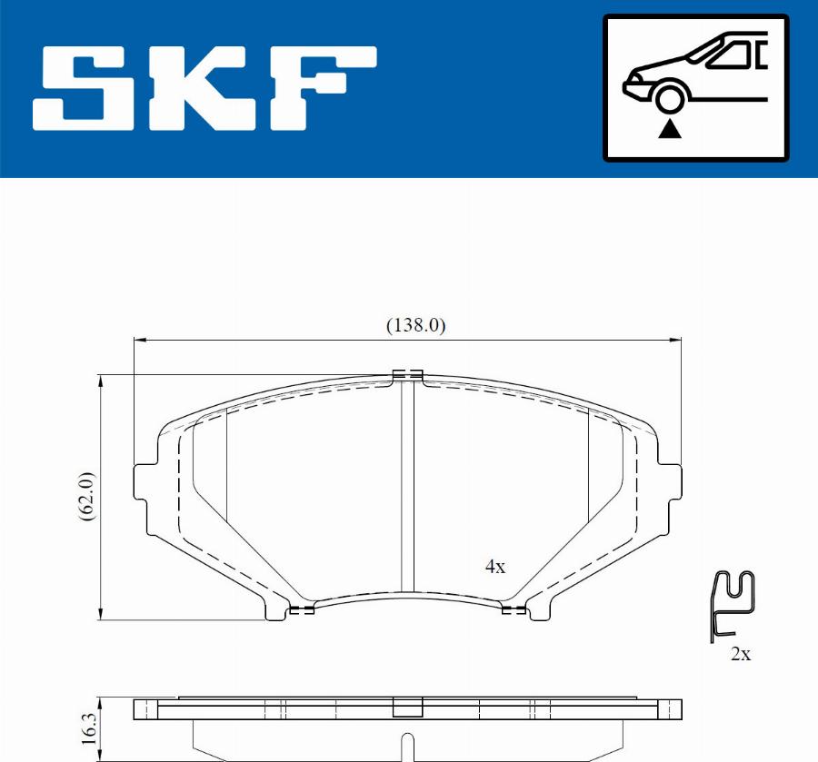 SKF VKBP 81085 A - Kit pastiglie freno, Freno a disco autozon.pro