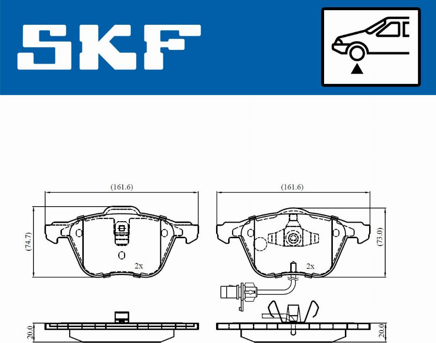 SKF VKBP 81035 E - Kit pastiglie freno, Freno a disco autozon.pro