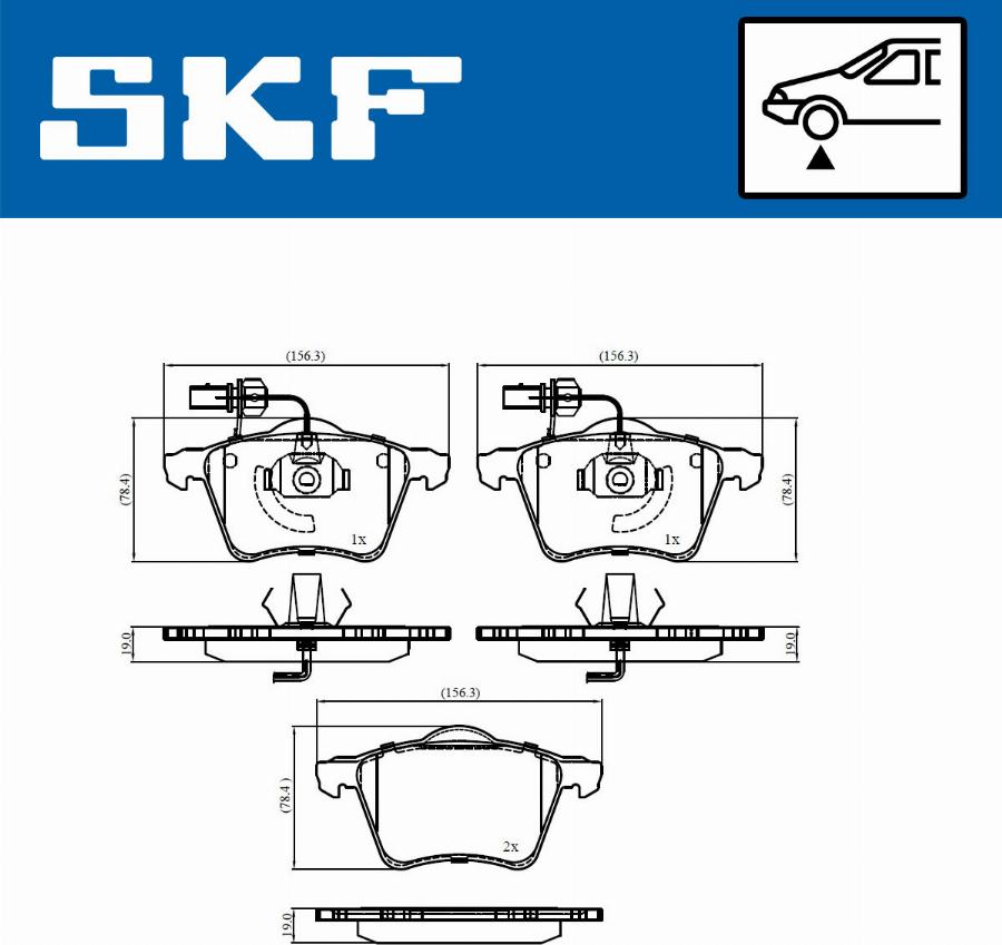 SKF VKBP 81036 E - Kit pastiglie freno, Freno a disco autozon.pro