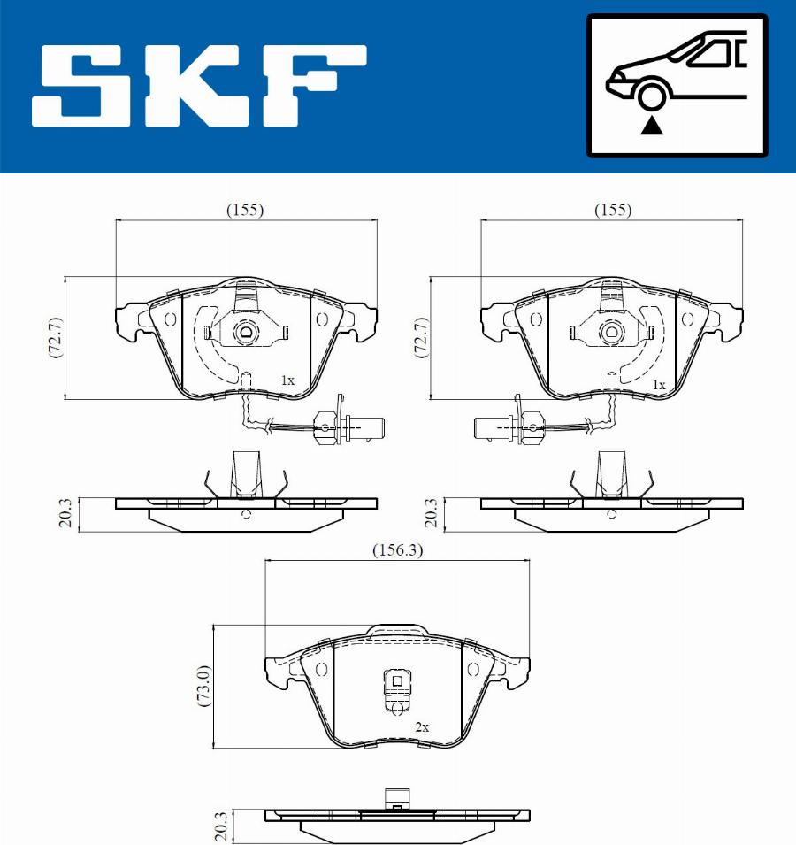 SKF VKBP 81038 E - Kit pastiglie freno, Freno a disco autozon.pro