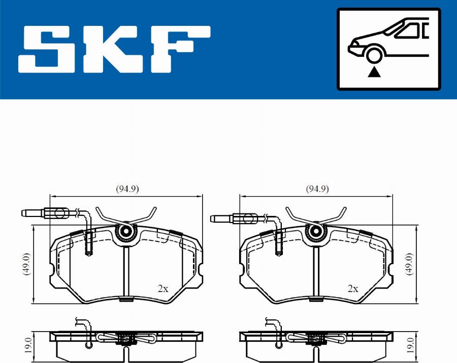 SKF VKBP 81033 E - Kit pastiglie freno, Freno a disco autozon.pro