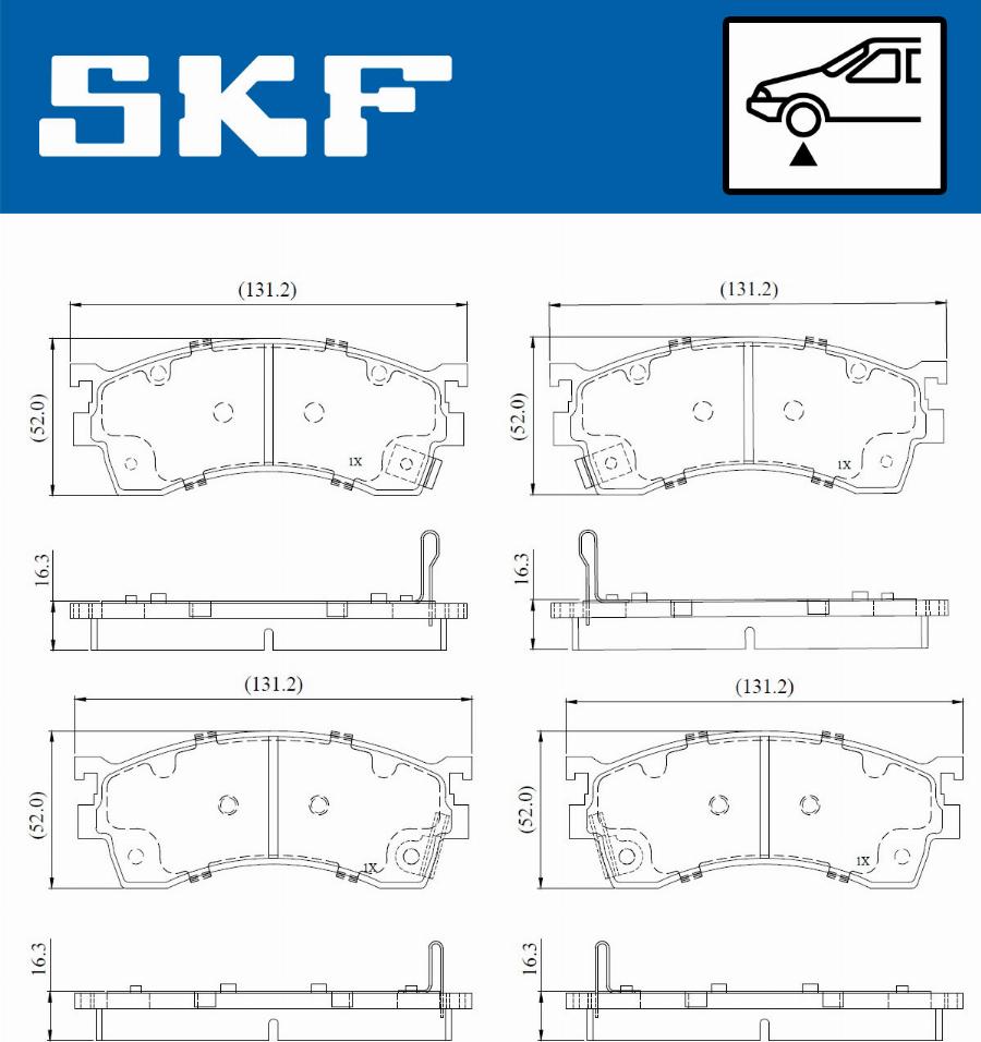 SKF VKBP 81107 A - Kit pastiglie freno, Freno a disco autozon.pro