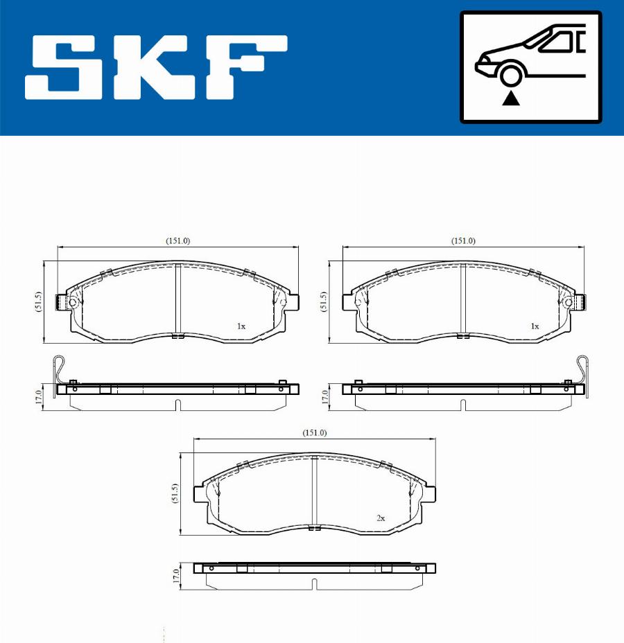 SKF VKBP 81121 A - Kit pastiglie freno, Freno a disco autozon.pro