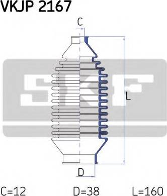 SKF VKJP 2167 - Kit soffietto, Sterzo autozon.pro