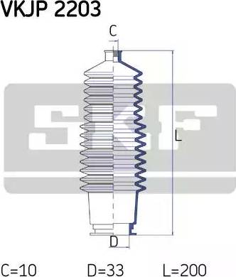 SKF VKJP 2203 - Kit soffietto, Sterzo autozon.pro