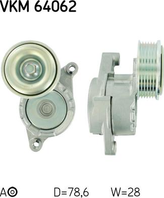 SKF VKM 64062 - Galoppino / Guidacinghia, Cinghia Poly-V autozon.pro