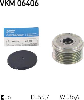 SKF VKM 06406 - Puleggia cinghia, Alternatore autozon.pro