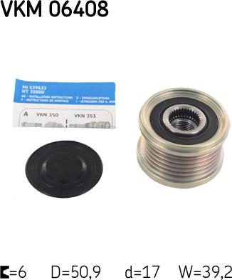 SKF VKM 06408 - Puleggia cinghia, Alternatore autozon.pro