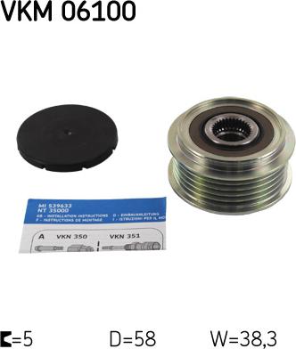 SKF VKM 06100 - Puleggia cinghia, Alternatore autozon.pro