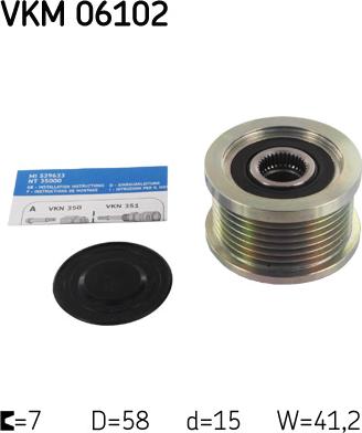 SKF VKM 06102 - Puleggia cinghia, Alternatore autozon.pro