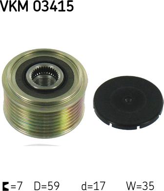 SKF VKM 03415 - Puleggia cinghia, Alternatore autozon.pro