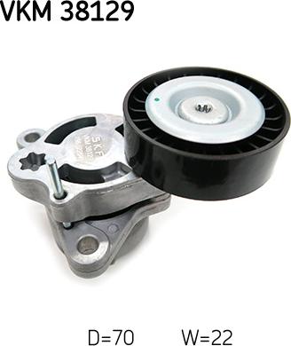 SKF VKM 38129 - Galoppino / Guidacinghia, Cinghia Poly-V autozon.pro