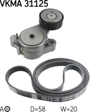 SKF VKMA 31125 - Kit Cinghie Poly-V autozon.pro