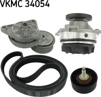 SKF VKMC 34054 - Pompa acqua + Kit cinghia Poly V autozon.pro